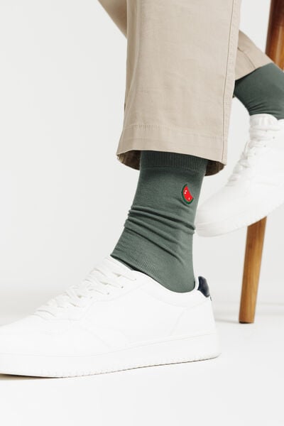 Chaussettes hautes brod&eacute;es