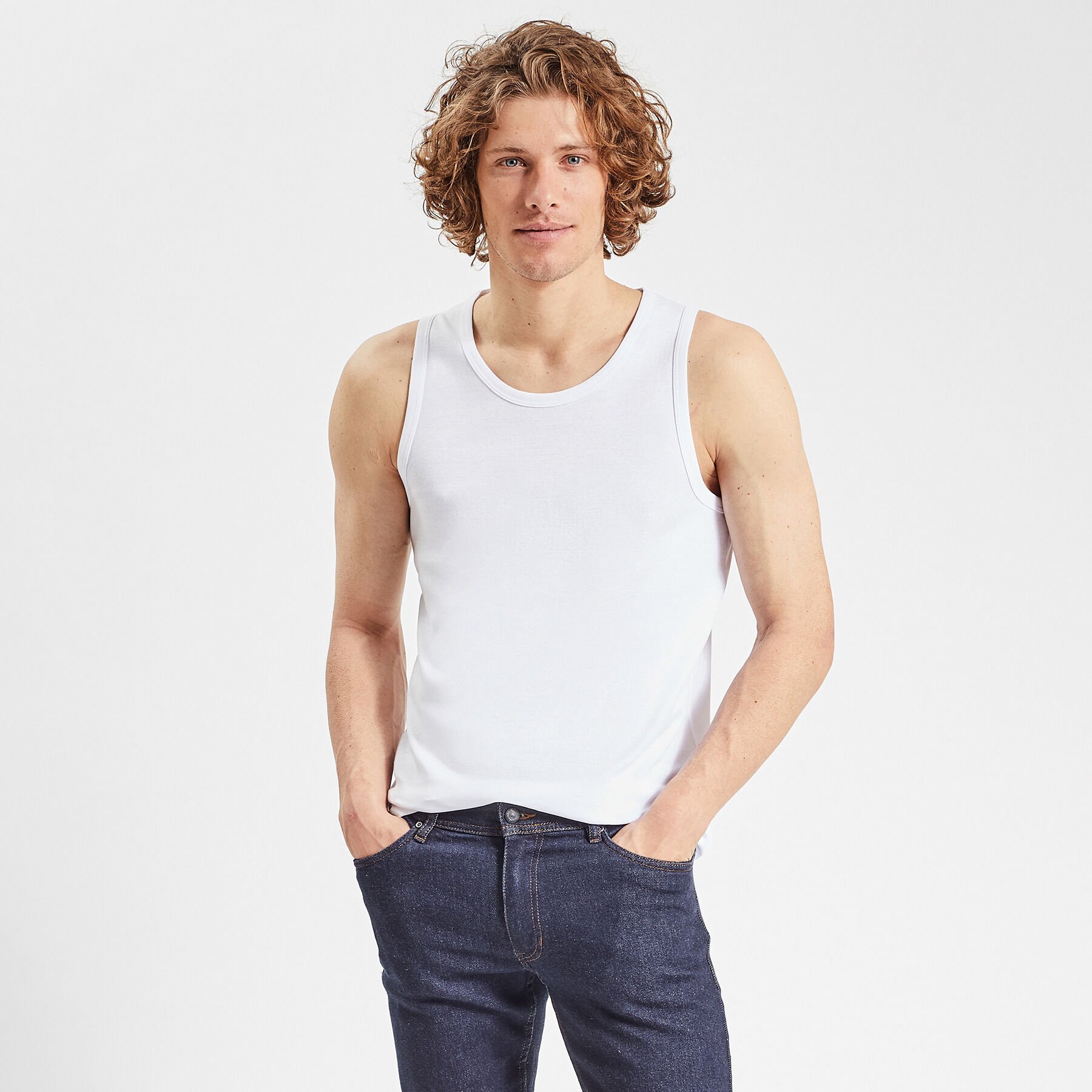 Debardeur jean sale homme