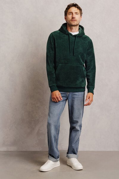 Sweat &agrave; capuche en velours