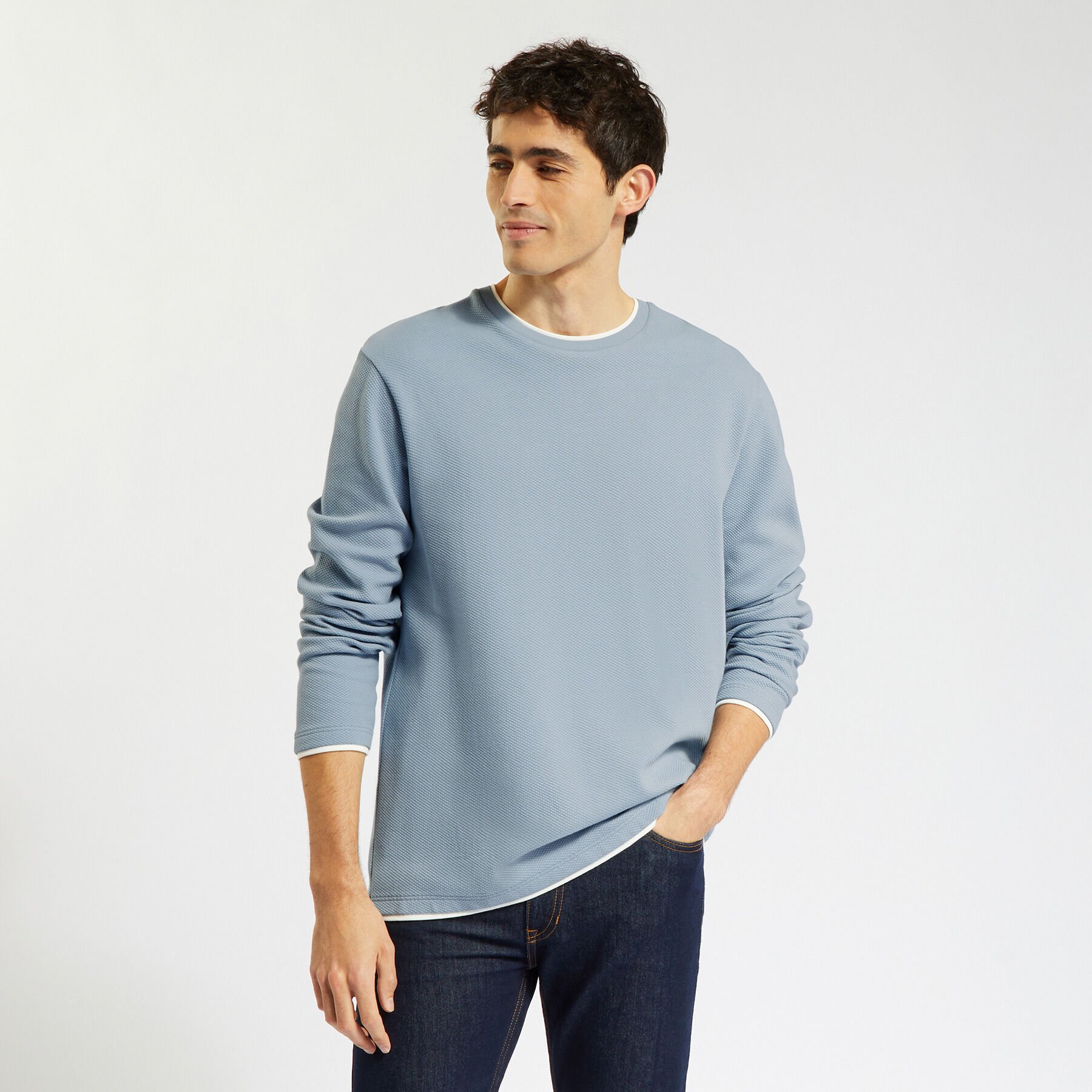 T shirt homme best sale manche mi longue
