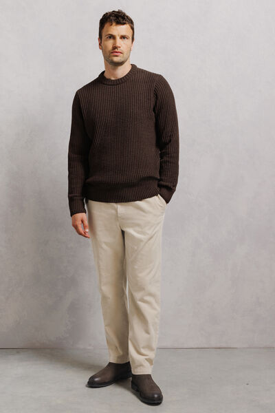 Pull col rond point fantaisie en chenille