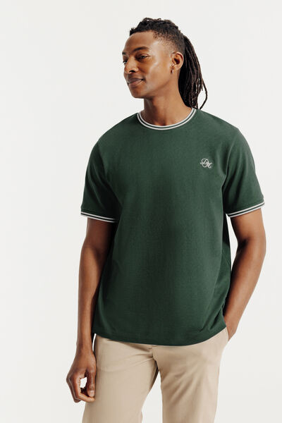 Tee shirt mati&egrave;re fantaisie contrast&eacute;