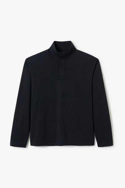 Tee shirt manches longues col montant pressionn&eacute;