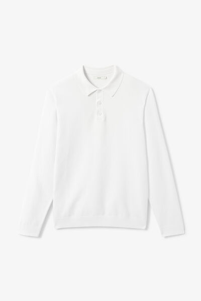 Pull col polo boutonn&eacute; fantaisie