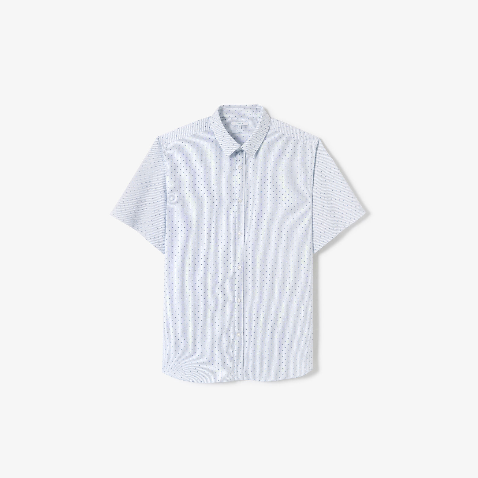 Chemisette en coton imprim&eacute; g&eacute;om&eacute;trique slim