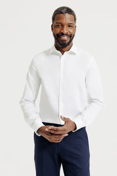 Chemise sans repassage en coton unie slim