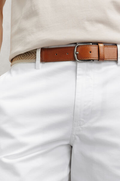 Bermuda chino slim &agrave; ceinture uni