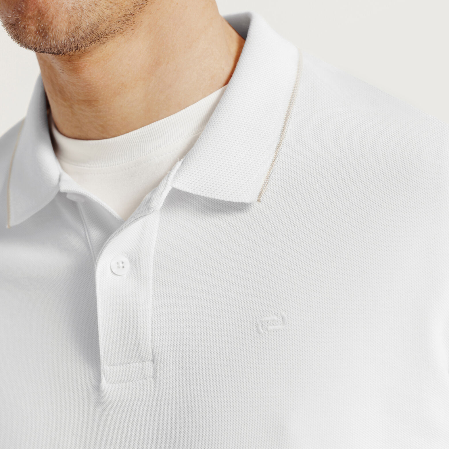 Polo manches longues piqué uni