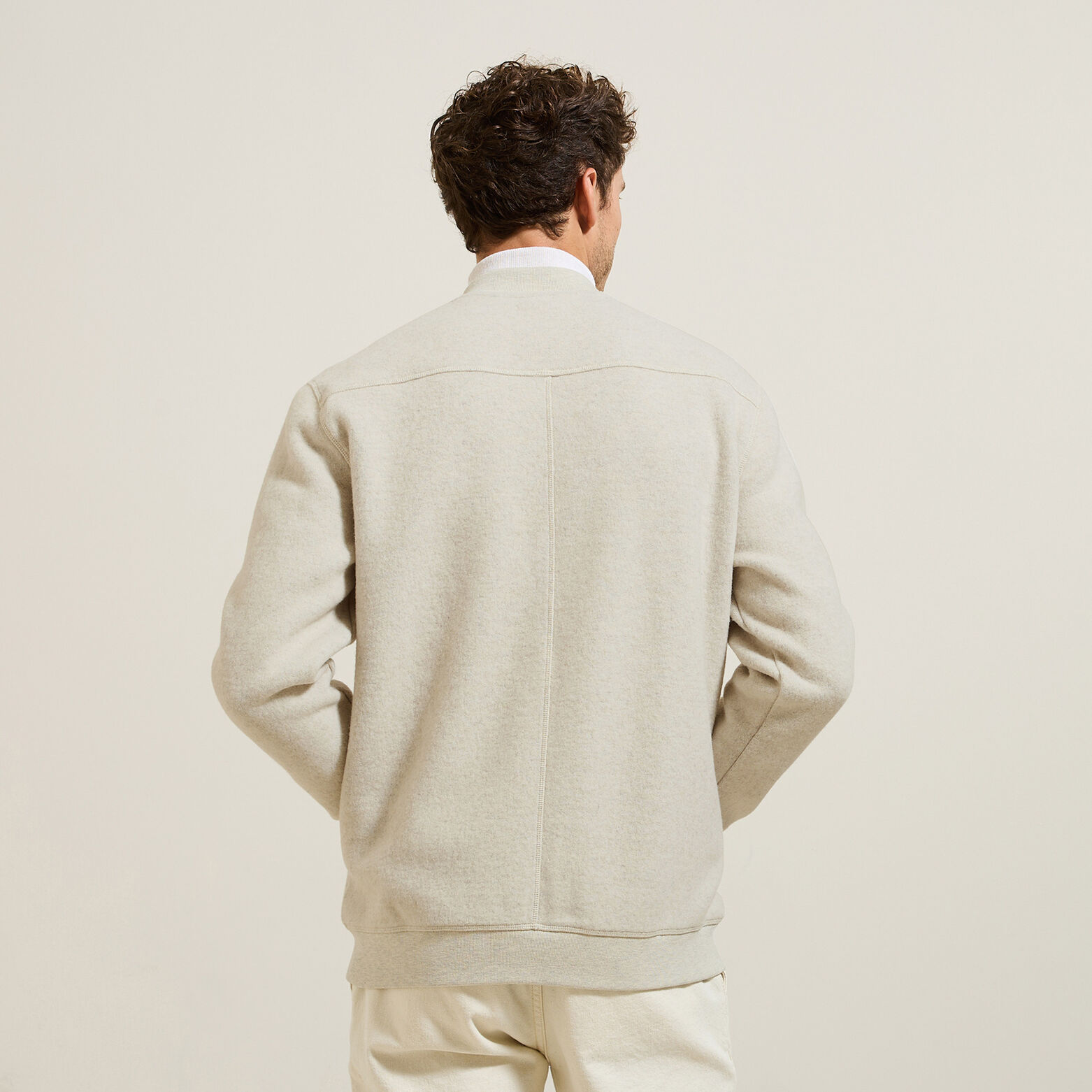 Sweat en maille zipp&eacute;