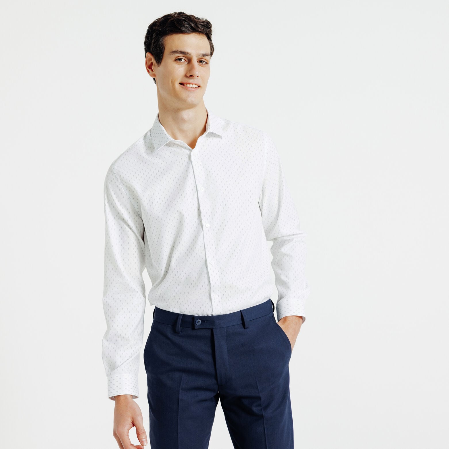 Chemise sans repassage imprim&eacute;e regular