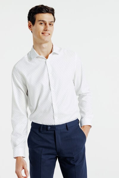 Chemise sans repassage imprim&eacute;e regular
