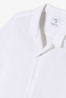 Chemisette en coton mati&egrave;re textur&eacute;e