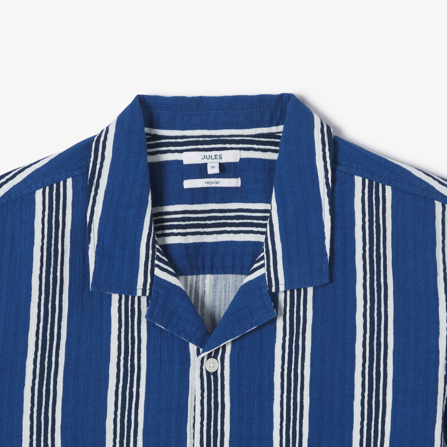 Chemisette en coton textur&eacute; &agrave; rayures