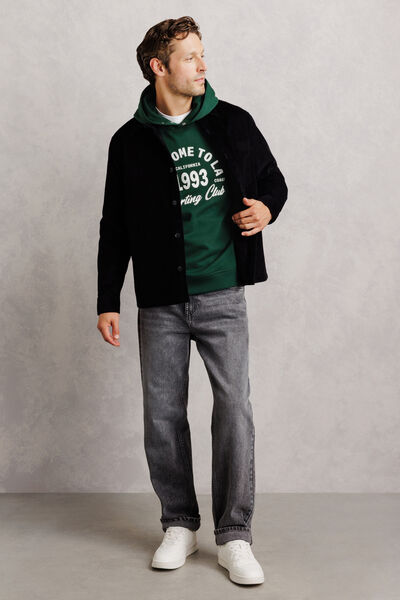 Hoodie met geflockte print vooraan 1993