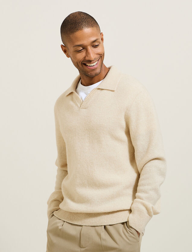 Polo en maille col resort