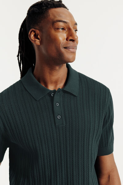 Polo en maille manches courtes jeux de points