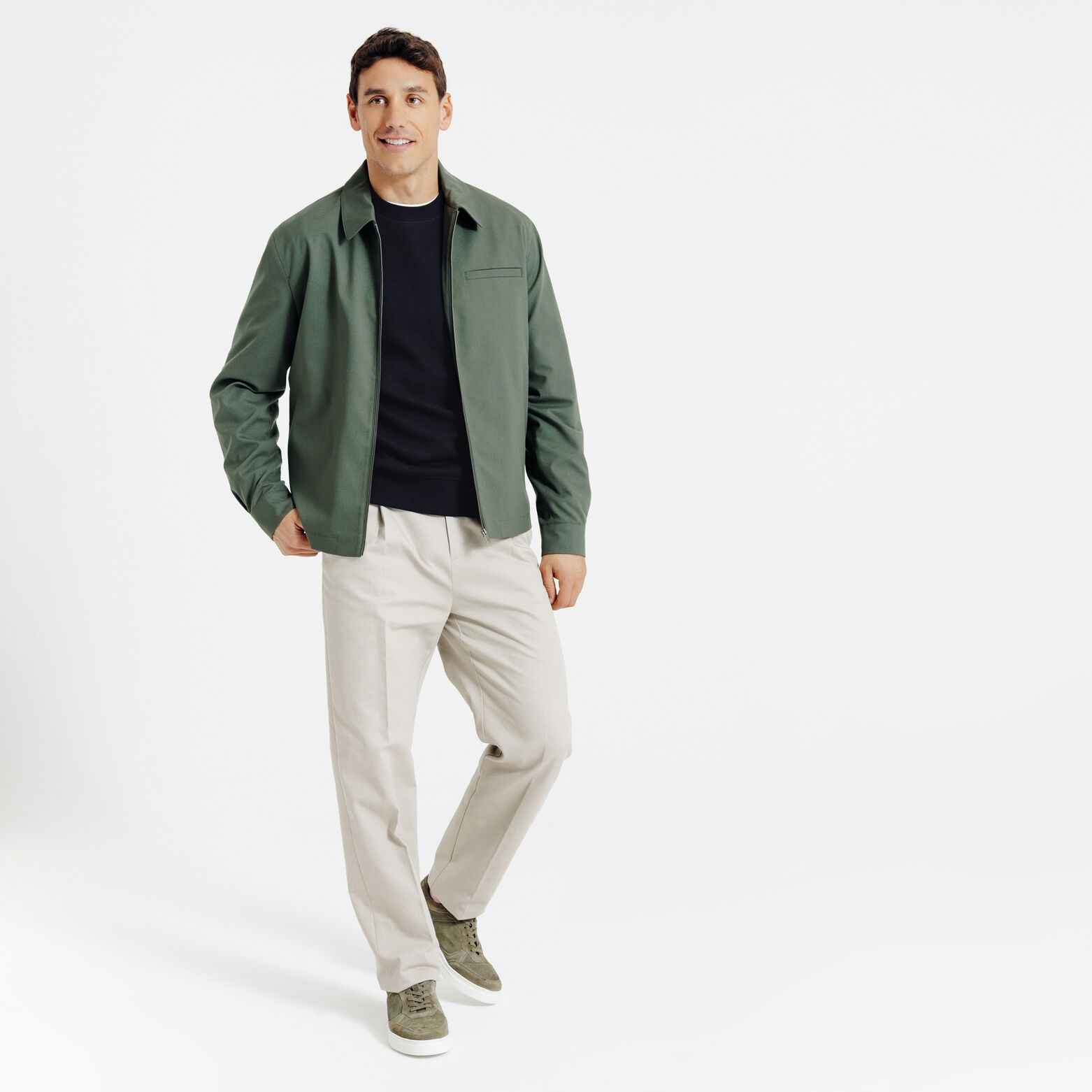 Sweater ronde hals in wafelstructuur