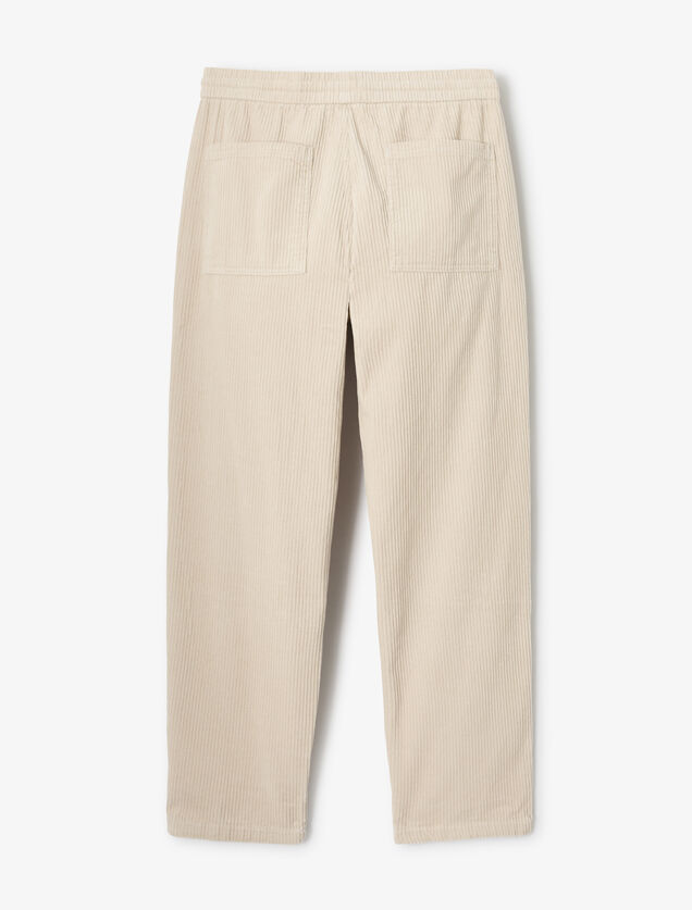 Pantalon en velours taille &eacute;lastiqu&eacute;e