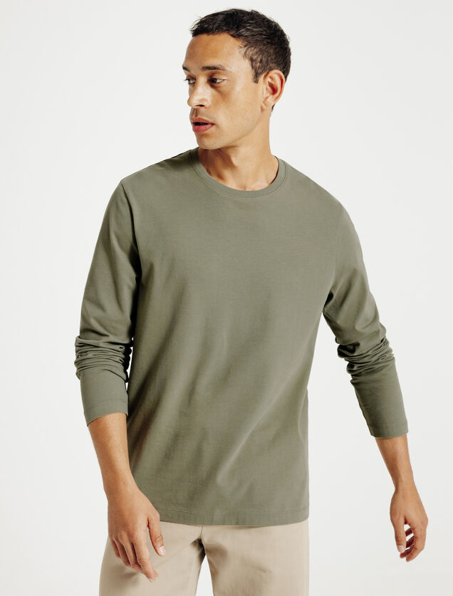 Slim basic T-shirt met ronde hals