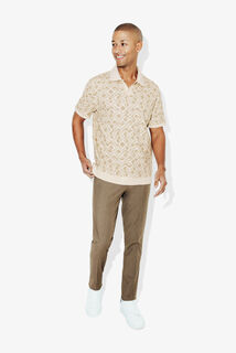 Polo manches courtes imprim&eacute; col resort