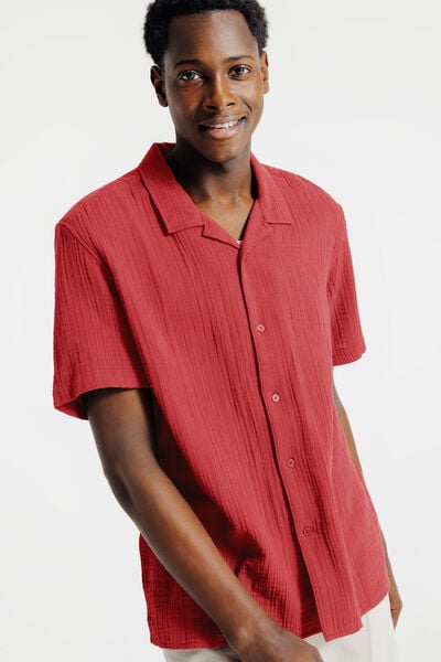 Chemisette en gaze de coton col requin