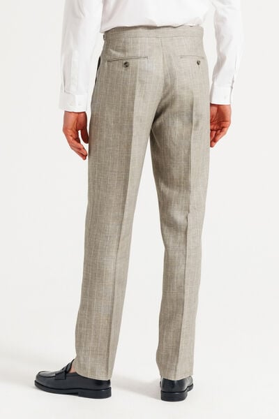 Comfort fit gestreepte kostuumbroek