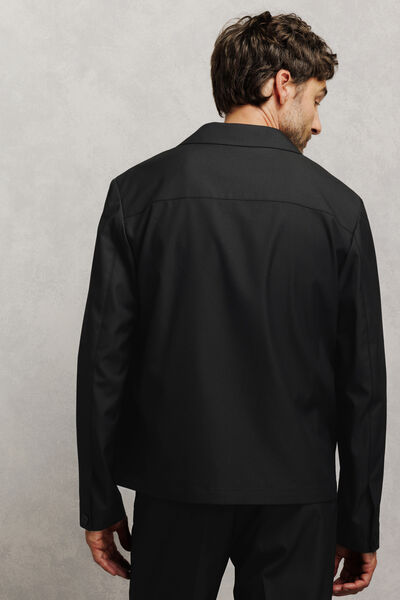 Veste boutonn&eacute;e col requin