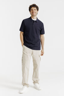 Effen polo in piquékatoen met korte mouwen