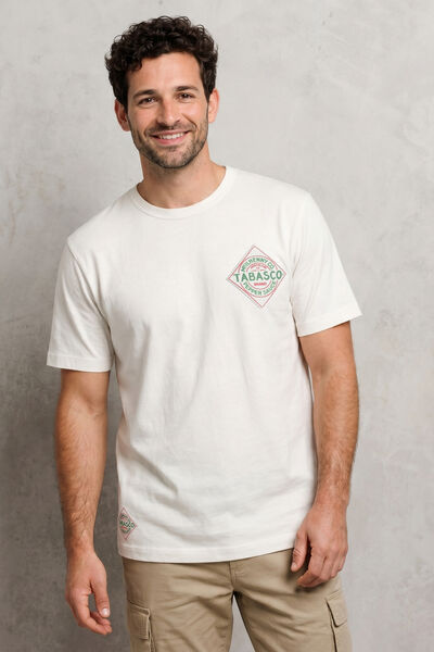 T-shirt met borstprint Tabasco-licentie 