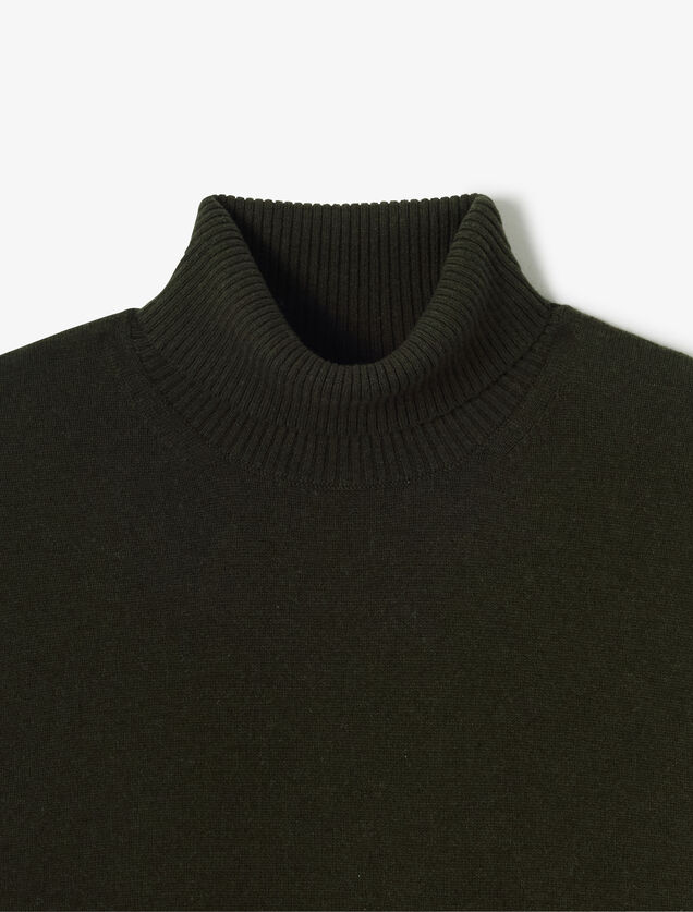 Trui met rolkraag in merinos kasjmier
