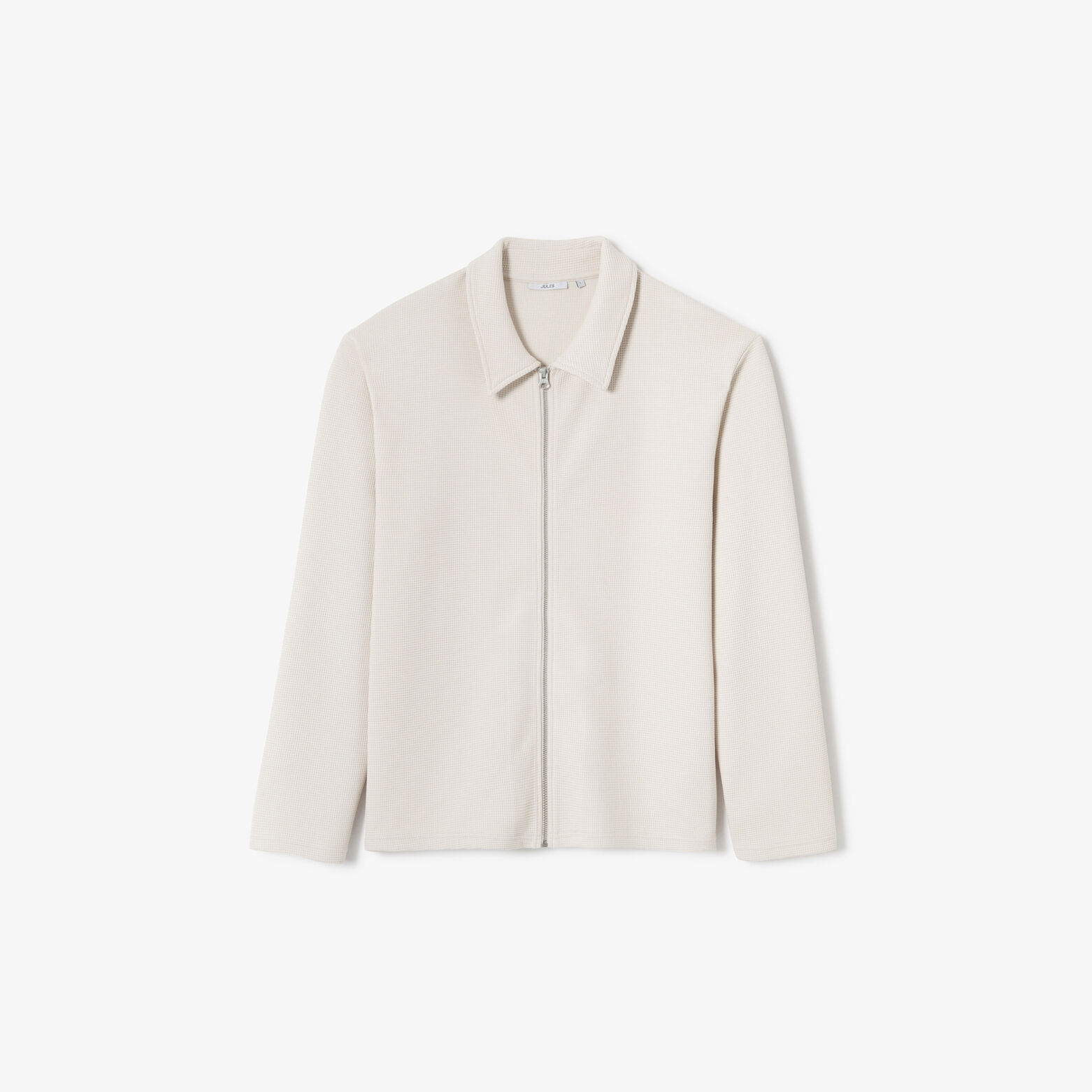 Sweat col chemise gaufr&eacute;