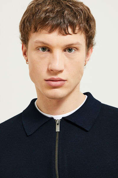 Gilet zippé col chemise