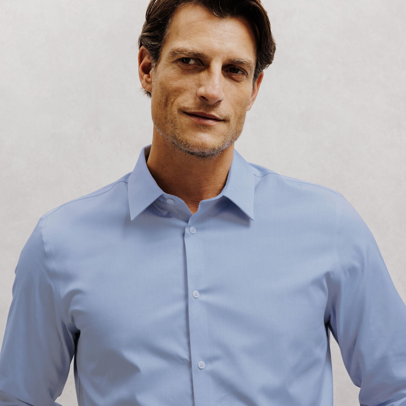 Chemise sans repassage en coton regular