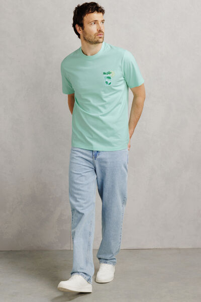 T-shirt met borstborduring