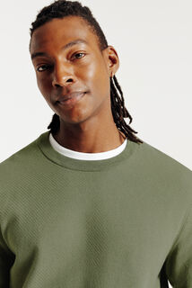 Trui ronde hals in fantasie-stekenpatroon