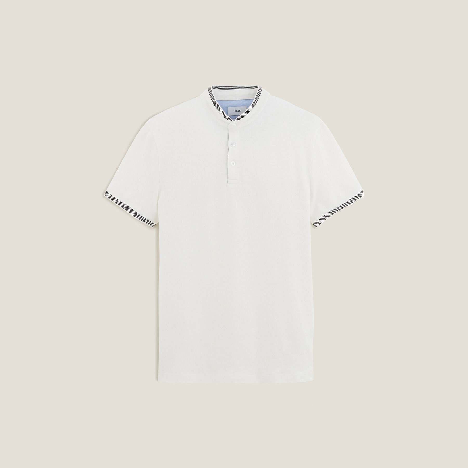 Polo manches courtes piqu col mao