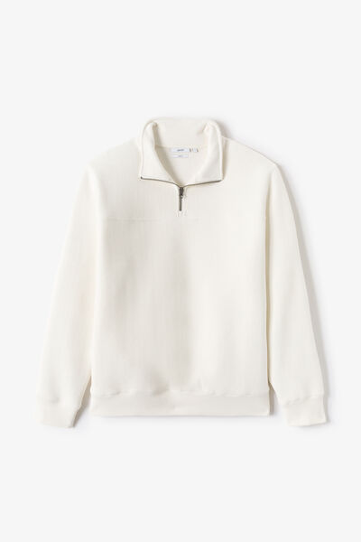 Sweat col montant zippé velours