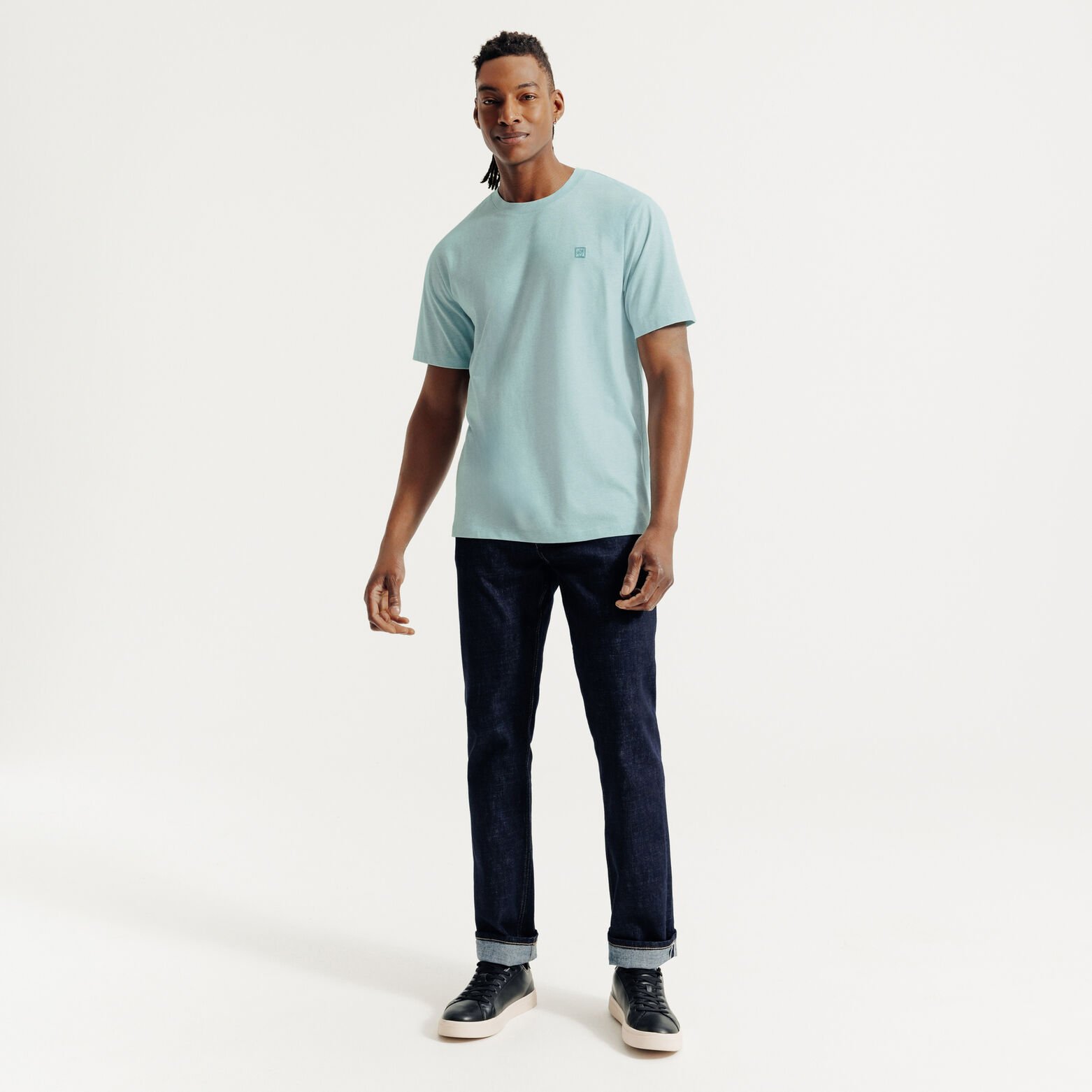 Tee shirt effet microray&eacute; broderie poitrine