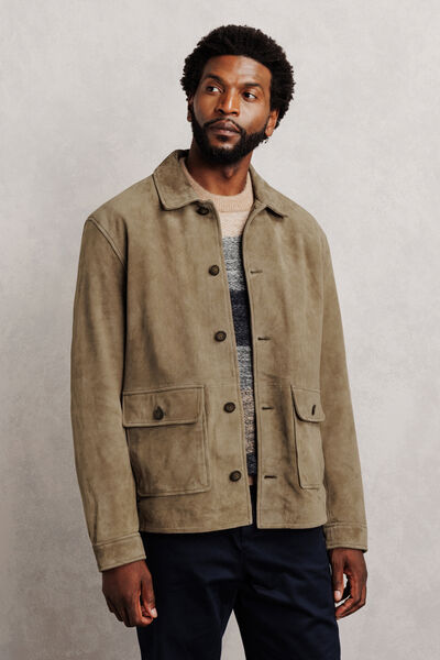 Blouson 100% cuir col chemise