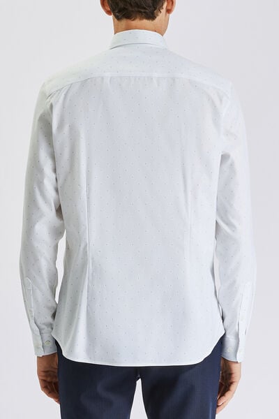 Slim hemd, strijkvrij, met microgeometrische print