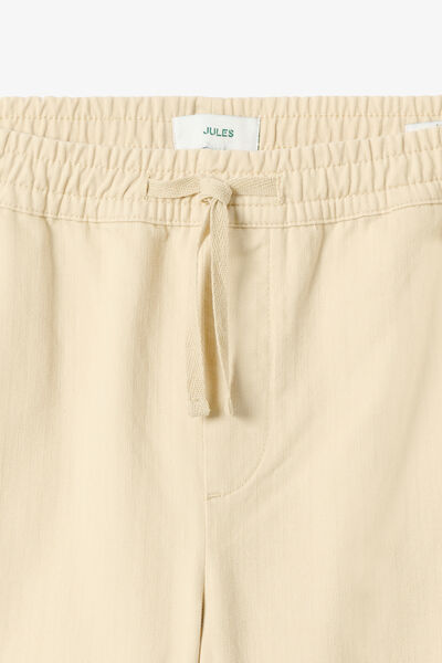 Pantalon tapered taille &eacute;lastiqu&eacute;e 100% coton