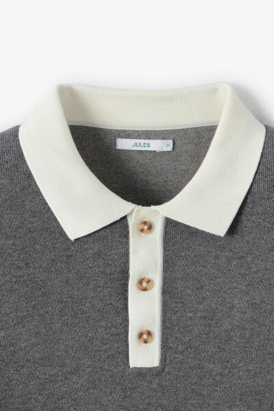 Pull col polo contrast&eacute; uni