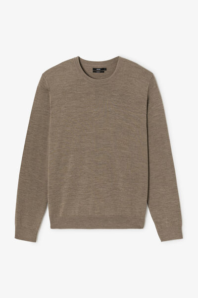 Trui ronde hals in merinos