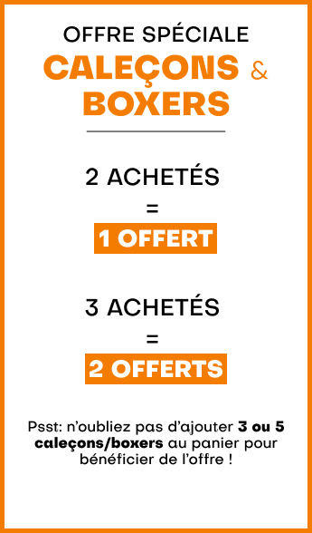 Offre spéciale Caleçons & Boxers - 2 achetés = 1 offert - 3 achetés = 2 offerts