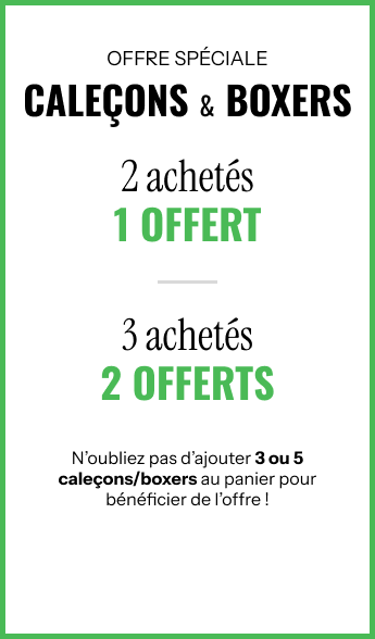 Offre spéciale Caleçons & Boxers - 2 achetés = 1 offert - 3 achetés = 2 offerts