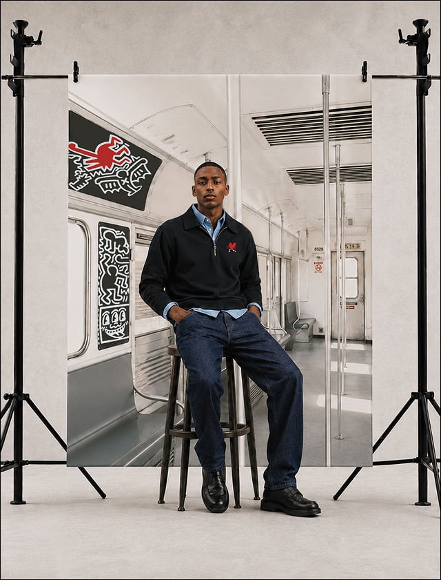 Stuk uit de collectie l'Art à porter x JULES gedragen als complete look