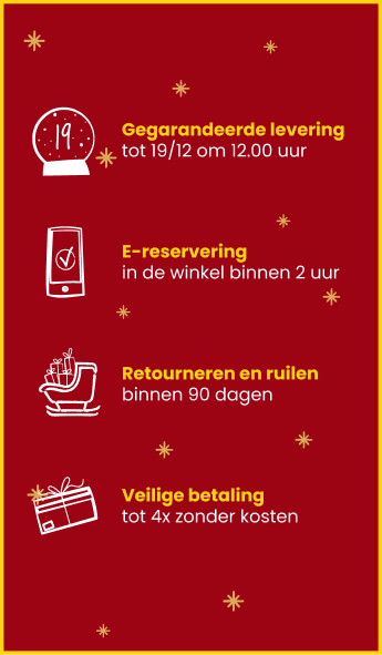 Gratis levering tot 19/12 om 12.00 uur
