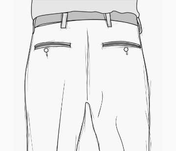 5. Kruis en zitvlak van de broek