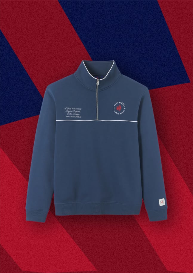 Sweat col montant zippé licence France Rugby