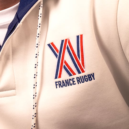 Sweat à capuche brodé licence France Rugby